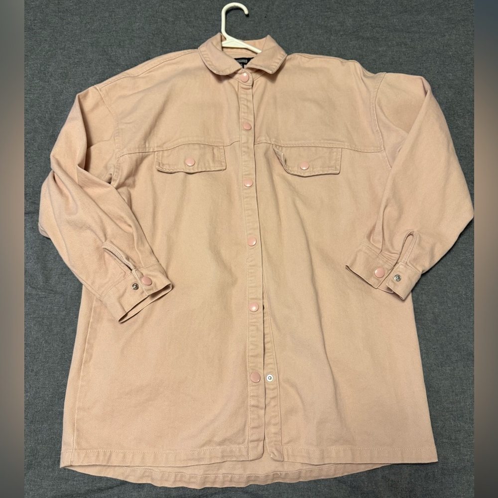 Missguided Womens Blush Pink Heavy Shirt Jacket US Size 4